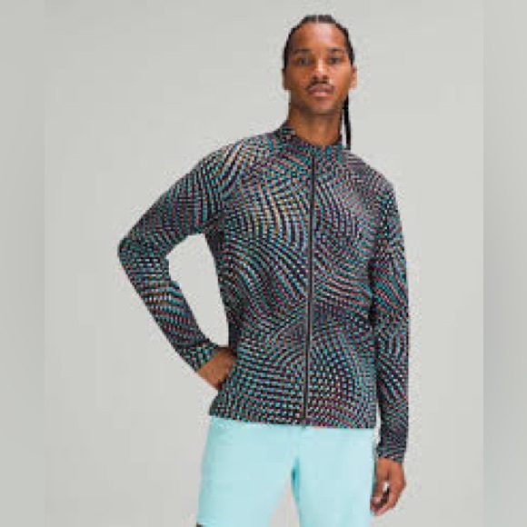 lululemon athletica Other - Lululemon SeaWheeze  Jacket To The Beat Cyan Multicolor EUC Gym Casual XXL